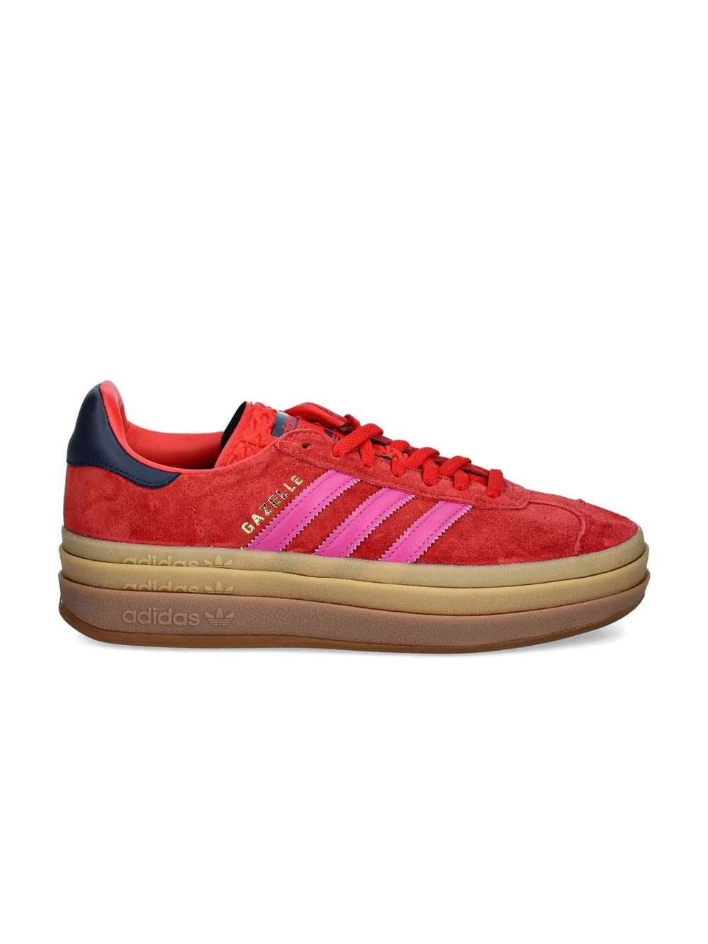 adidas Gazelle Sneakers in Red with Pink Stripes